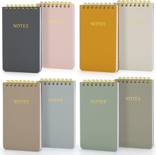 Aesthetic Pocket Notebooks Set of 8 - Small 3X5 Spiral Notepads with Lined Pages