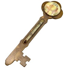 Vintage 1940s Bakelite Souvenir Key Thermometer Peoria Illinois Native American