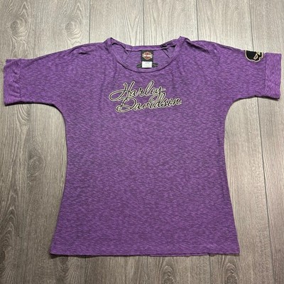 Harley Davidson Grand Cayman Purple Space Dye Graphic T-Shirt Y2K Women XXL