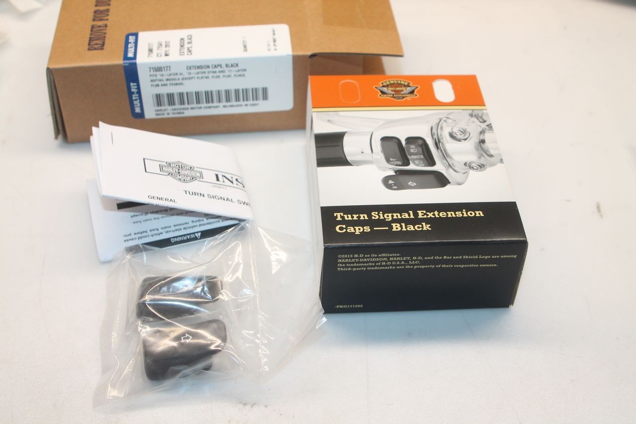 Capuchons d'extension de clignotant d'origine Harley Davidson 71500177 noirs en plastique