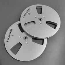 One Pair Pioneer silvery 7'' Tape Reel Light Metal Aluminum Take Up Reel