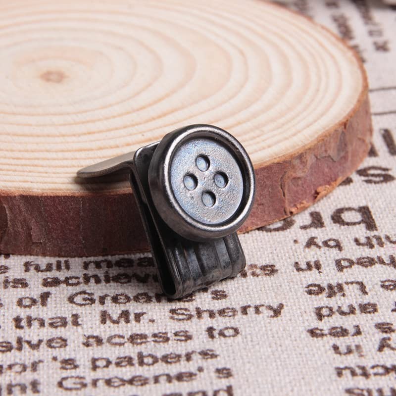 Wixine 10Pcs No-Sew EZ-Buttons Movable No Sew Button End Brace Clips (Black)