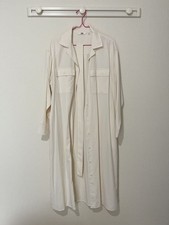 White Long Sleeve Shirt Dress L Size Stylish Casual Womens Wear