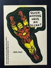 1976 THE IRON MAN STICKER Vintage Topps Marvel Comic Book Super Heroes Card Hero