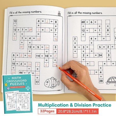 Math CrossWord Puzzles Addition Subtraction Multiplication Division Criss Cross