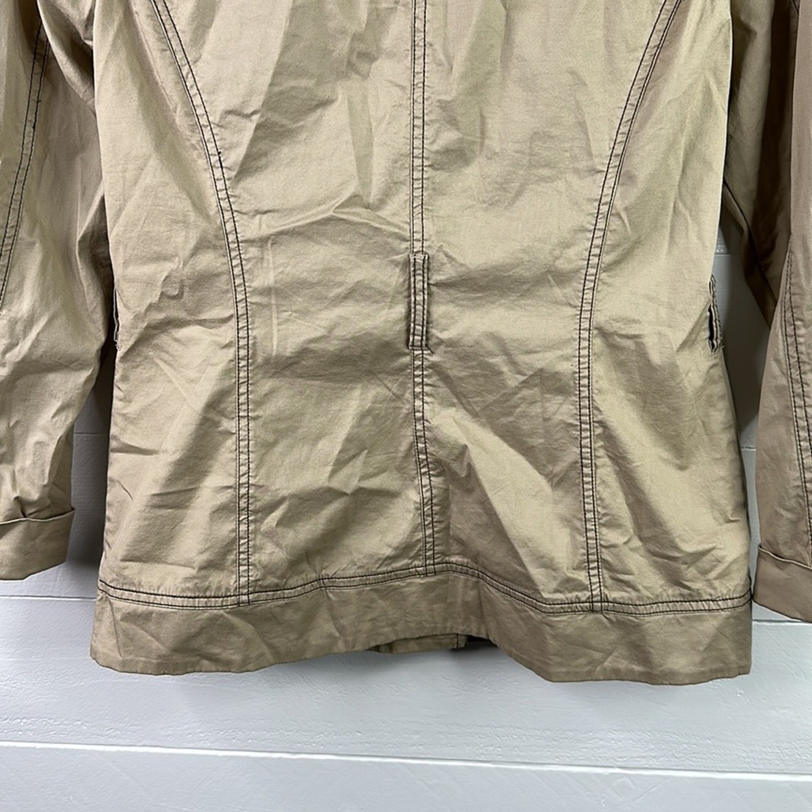 WILLI SMITH Tan Button Up Collared Jacket With Po… - image 4