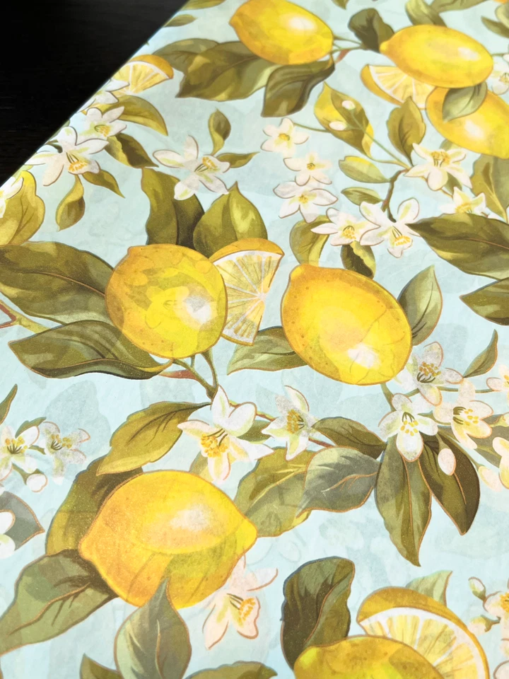 Hojas de papel de seda de diseño LEMON TREE elige el tamaño y la cantidad del paquete Foto 2 de 4