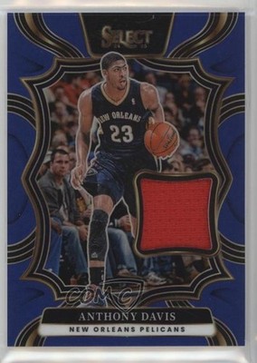 2024-25 Panini Select Throwback Memorabilia Blue Prizm 6/75 Anthony Davis 14q2