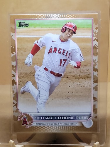 2022 Topps Update Shohei Ohtani 100 Career HRs #US92 Memorial Day Camo /25