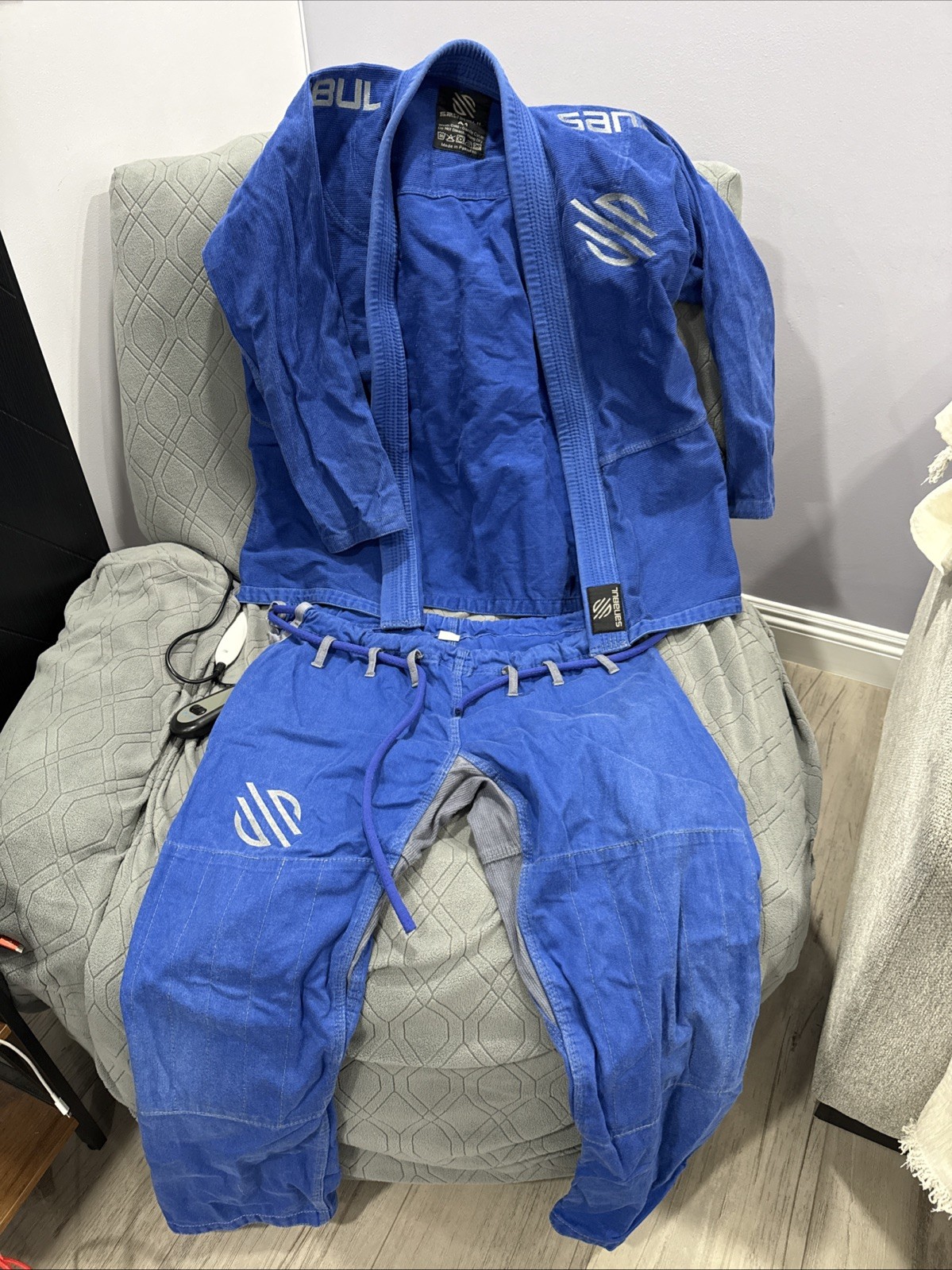 Sanabul Essential Men's BJJ GI A1 BLUE Brazilian Jiu Jitsu Lightweight Cotton