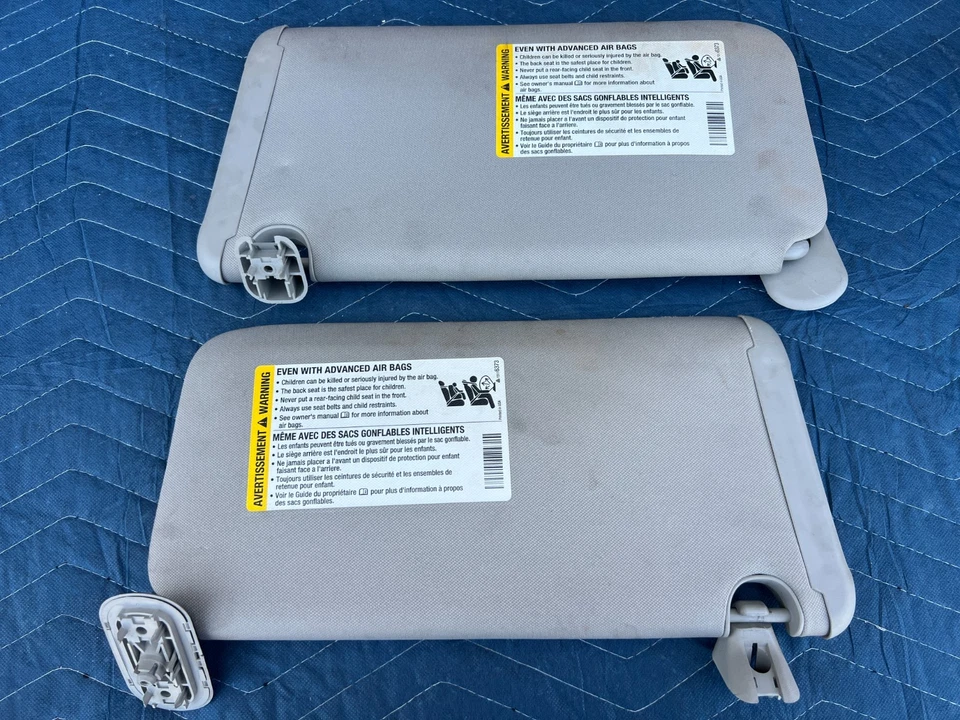 2006-2010 Pontiac G6 Right & Left Sun Visor Shade Gray Pair OEM #10DU - Image 3 of 4