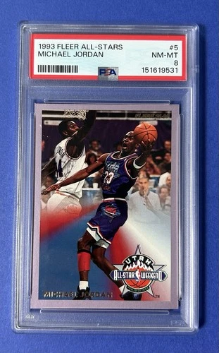 1993 Fleer All Stars Michael Jordan Chicago Bulls #5 PSA 8 NM-MT