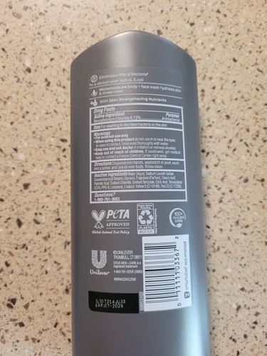 3 Dove Men + Care Antibacterial Skin Defense Body & Face Wash 13.5 Oz Exp 07/26 - Picture 4 of 7