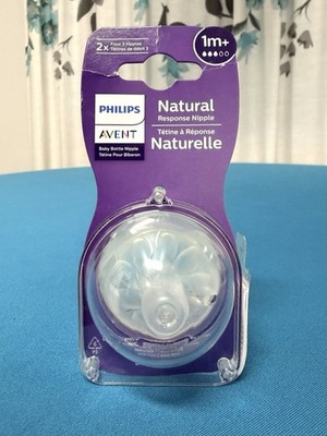 Philips Avent Natural Response Nipple Flow 3 1M+ Baby Bottle Nipples 2 Pack New