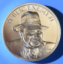 PUBLIC ENEMY #1 – ALPHONSE CAPONE 2 TROY OUNCES .999 FINE SILVER INTAGLIO MINT 86.89 per troy oz