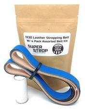 1X30 inch Assorted Belt Kit with Super Strop Leather Honing Polishing Belt Bu...
