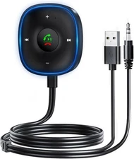 Bluetooth 5.3 Aux Car Adapter, SONRU Bluetooth Receiver for Car [Dual Connection