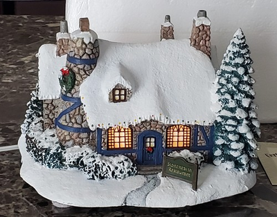 #ad 2001 Hawthorne Village Thomas Kinkade Stonehearth Restaurant Lighted 79978 $39.99