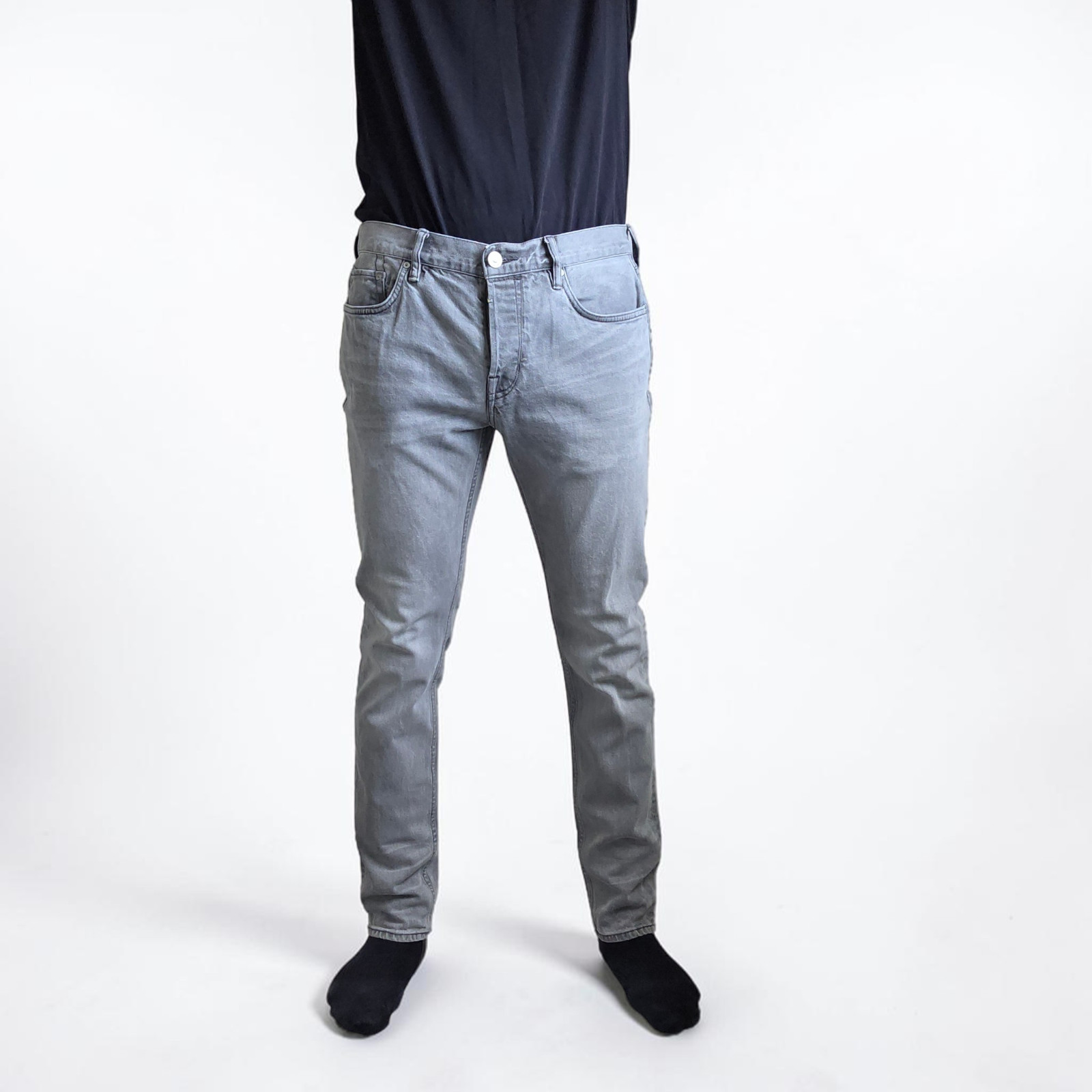 AllSaints Rex Slim Jeans Mens W35 L32 Grey Stretch Denim Button Fly W33 Tagged image 2