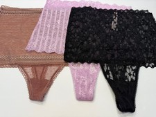 Victoria's Secret Panty Floral Lace Lot of 3 High Waist Thong Panties Medium M