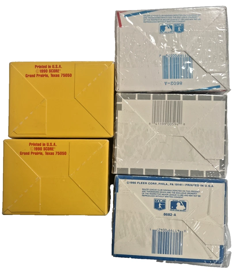 Conjuntos de caixas de cartões de beisebol novato Fleer 1988 1989 1990 atualizado + 2 pontuações 1990 - Imagem 4 de 4