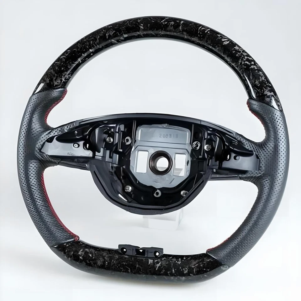 Flat Bottom Steering Wheel Forged From Carbon Fiber Leather Fits Mercedes Benz Foto 2 de 4