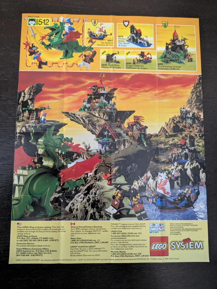 Vintage (1994) LEGO Product CASTLE Black Knights Dragon Sets Poster - RARE - Image 2 of 4