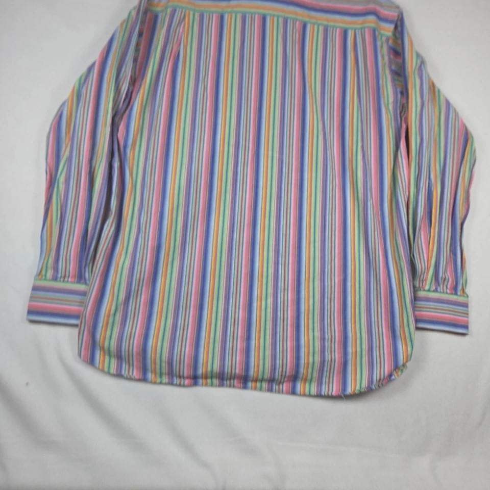 Paul & Shark Yachting Dress Shirt Long Sleeve Cotton Men's Sz L Stripe Colorful - Image 2 of 4