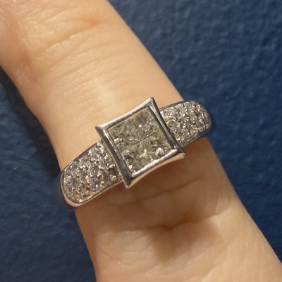 IMPRESSIVE 18ct White Gold Dress DIAMOND Ring 30 Diamonds 0.52ct $6k Valuation