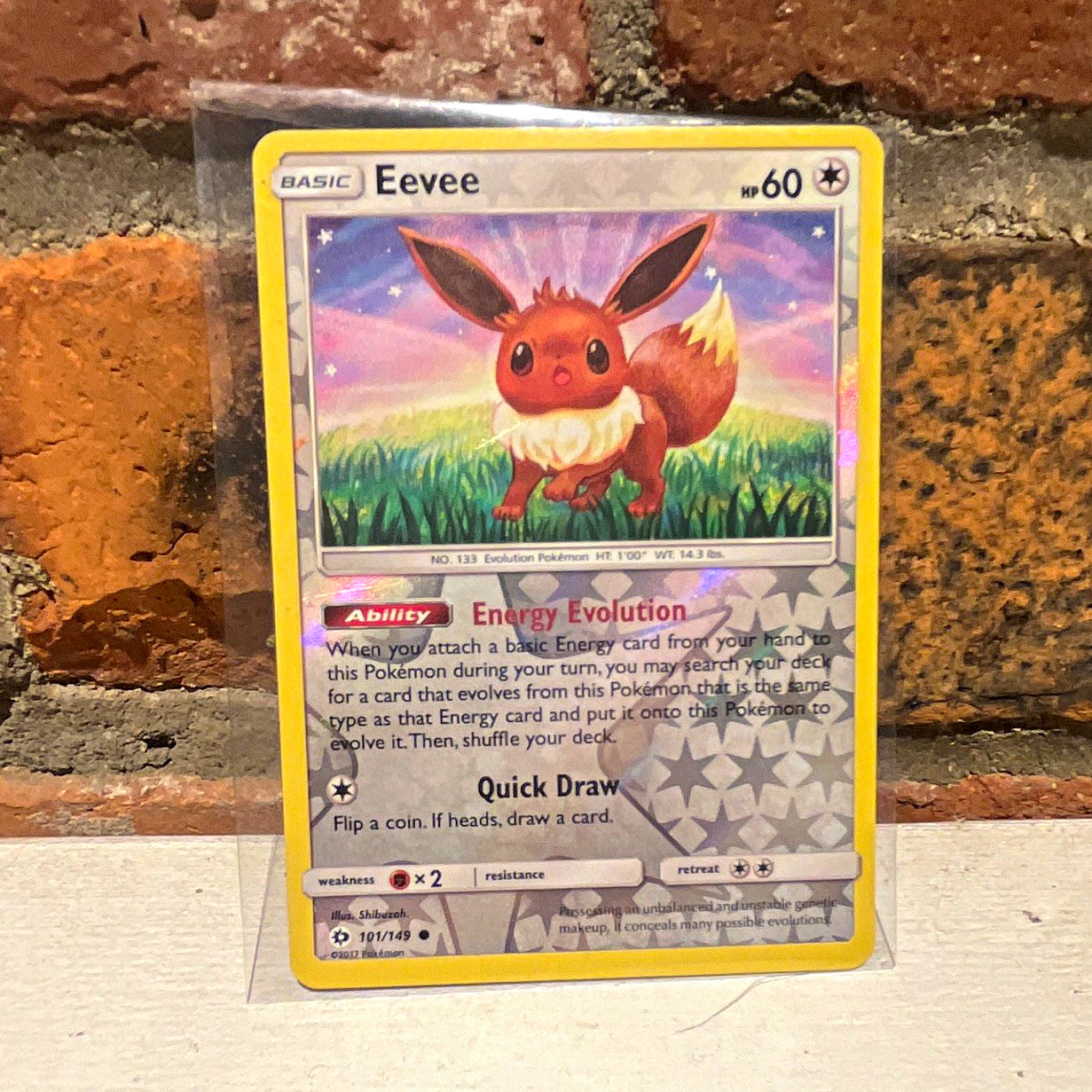 The Pokémon Company Eevee 101/149 SM Base Set Reverse Holo English 2017 60 HP