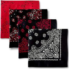 Premium Soft Cotton Designer Bandanas Pack for Men and Pack of 4 the Blacks