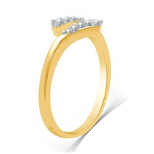 Brilliance Fine Jewelry 1/10 Ct Lab Grown Diamond Women's Bypass 14k Gold Plated