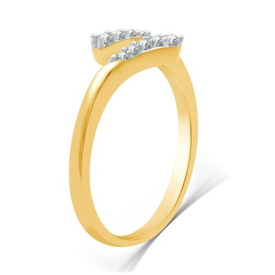 Brilliance Fine Jewelry 1/10 Ct Lab Grown Diamond Women's Bypass 14k Gold Plated