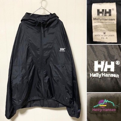 Helly Hansen 90s Nylon Anorak Parka Black M Outdoor Sailing Casual