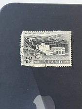 Iceland 1947 2.45 Kr Dark Grey ‘Waterfalls’ X Fine used & earlier mounted.