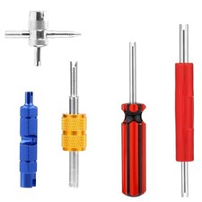 5 Pcs Tire Valve Repair Tool Set, Dual & Single Head Valve Core Remover Wrench