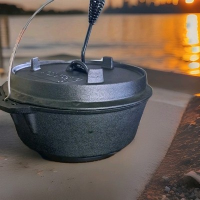 Activa Dutch Oven 10 Liter Deckelheber BBQ Feuertopf Schmortopf Gusseisen Topf L