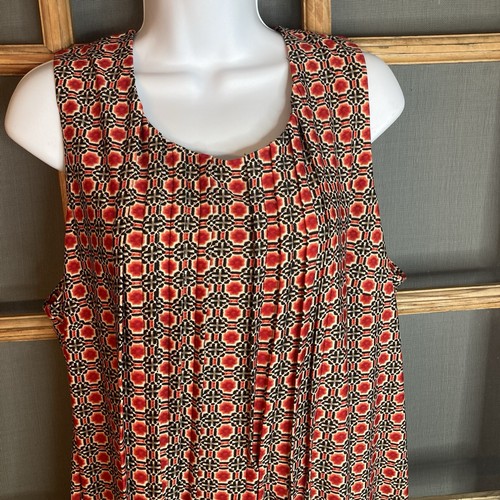 Perceptions N.Y. Women’s XL Sleeveless Geometric Print Stretch Dress Red Black - Picture 6 of 13