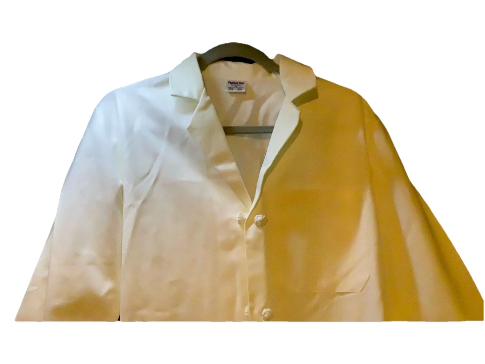 Womens Lab Coat Mid Length, White, New, 4 Chinese Button, 3 Pockets size 32 S - Image 4 of 4