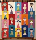 Handmade Patchwork Cotton Girls Around The World Quilt — photo 1
