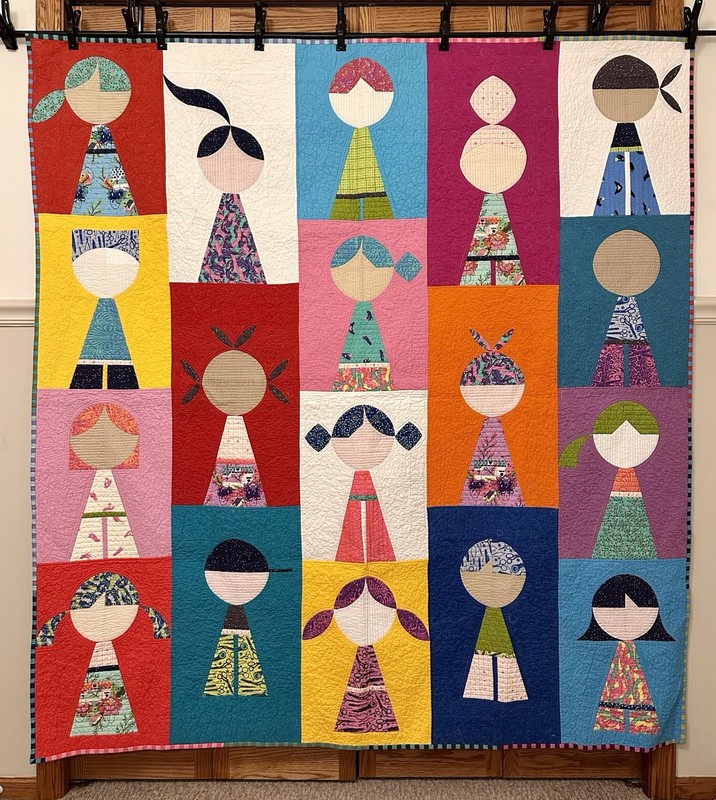 Handmade Patchwork Cotton Girls Around The World Quilt