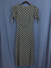 Forever 21 XS Green With White Polka Dot Dress