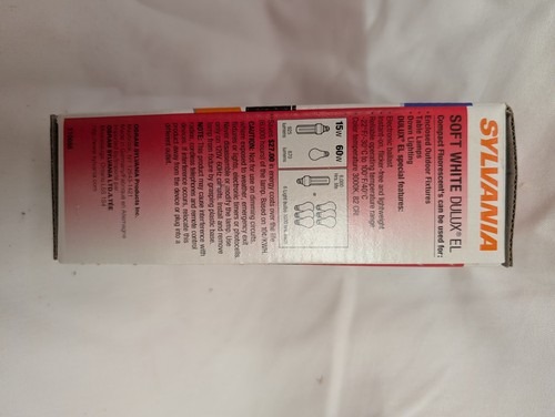 Sylvania 15 Watt Compact Fluorescent CF EL Bulb - Picture 2 of 10