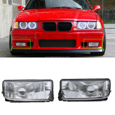 For Bmw E36 92-98 M3 318 325 Bumper Driving Fog Lights Clear Lens Housing Case