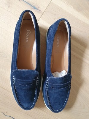 Sioux Mokassins marine Velourleder Weite H Größe 6 / 39, NEU