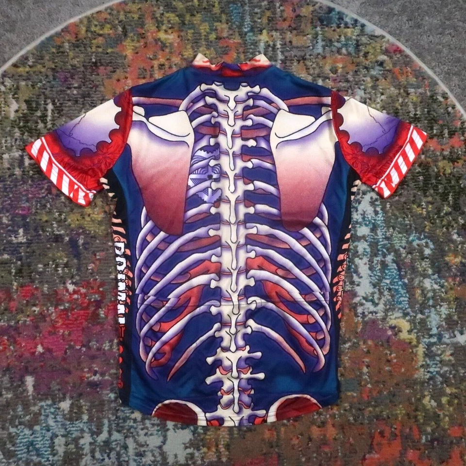 Camiseta deportiva de ciclismo Primal de colección coleccionista de huesos adulto L cremallera completa gráfico esqueleto EE. UU. Foto 2 de 4