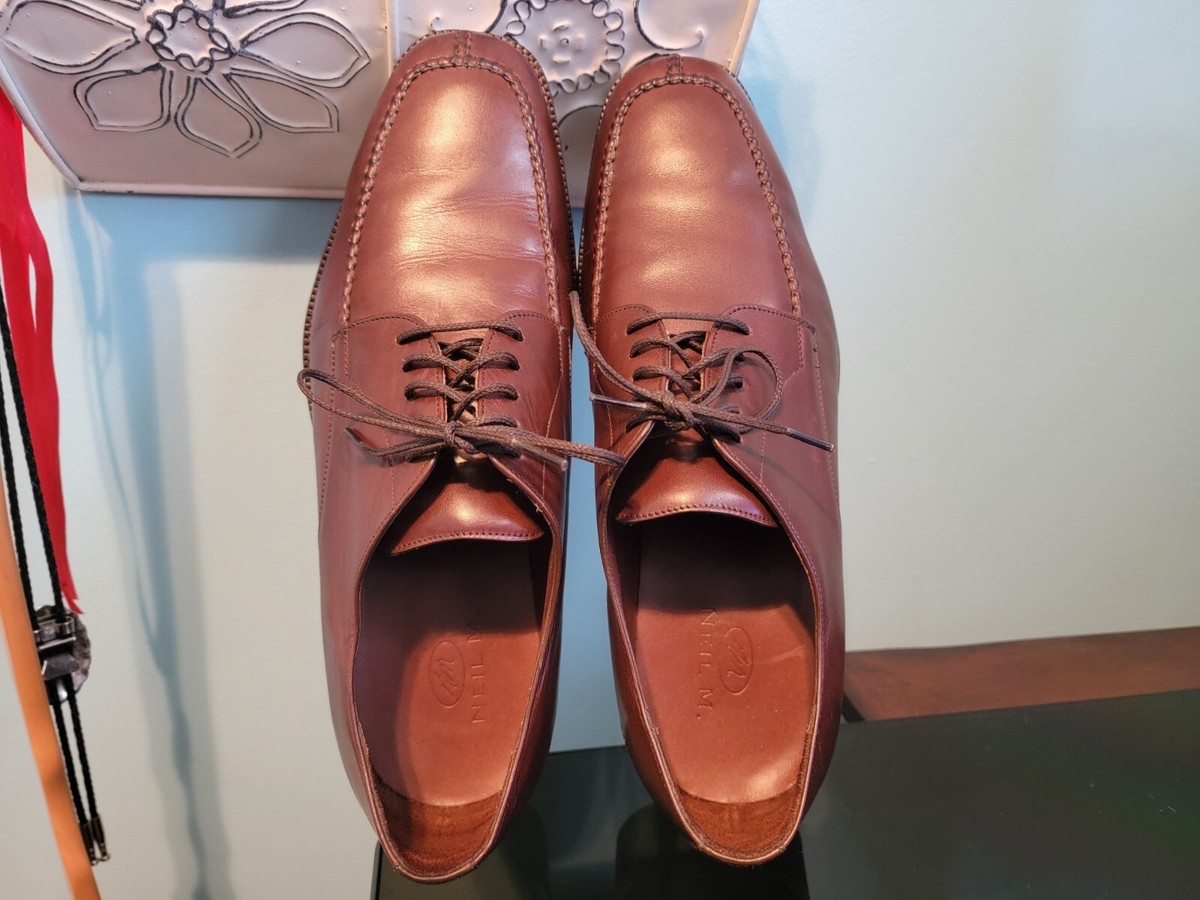 Neil M. Mens Dress Shoe 12 D Brown Leather Upper USA Made  display picture 1