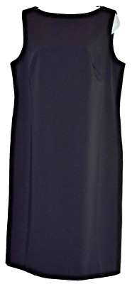 LIZ CLAIBORNE WOMENS SIZE 12 BLACK SLEEVELESS SHIFT DRESS CLASSIC WORK FUNERAL