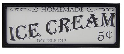 Rustic Farmhouse Retro Ice Cream Kitchen Hanging Sign Shelf Sitter Home Decor