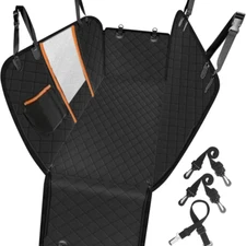 Dog Car Seat Cover & Hard Bottom Pet Car Back Seat Extender Hammock Waterproof